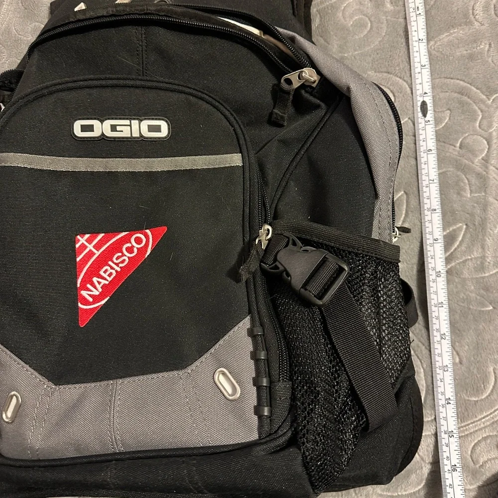 Ogio Black and Gray Nabisco Backpack with Padded Straps
